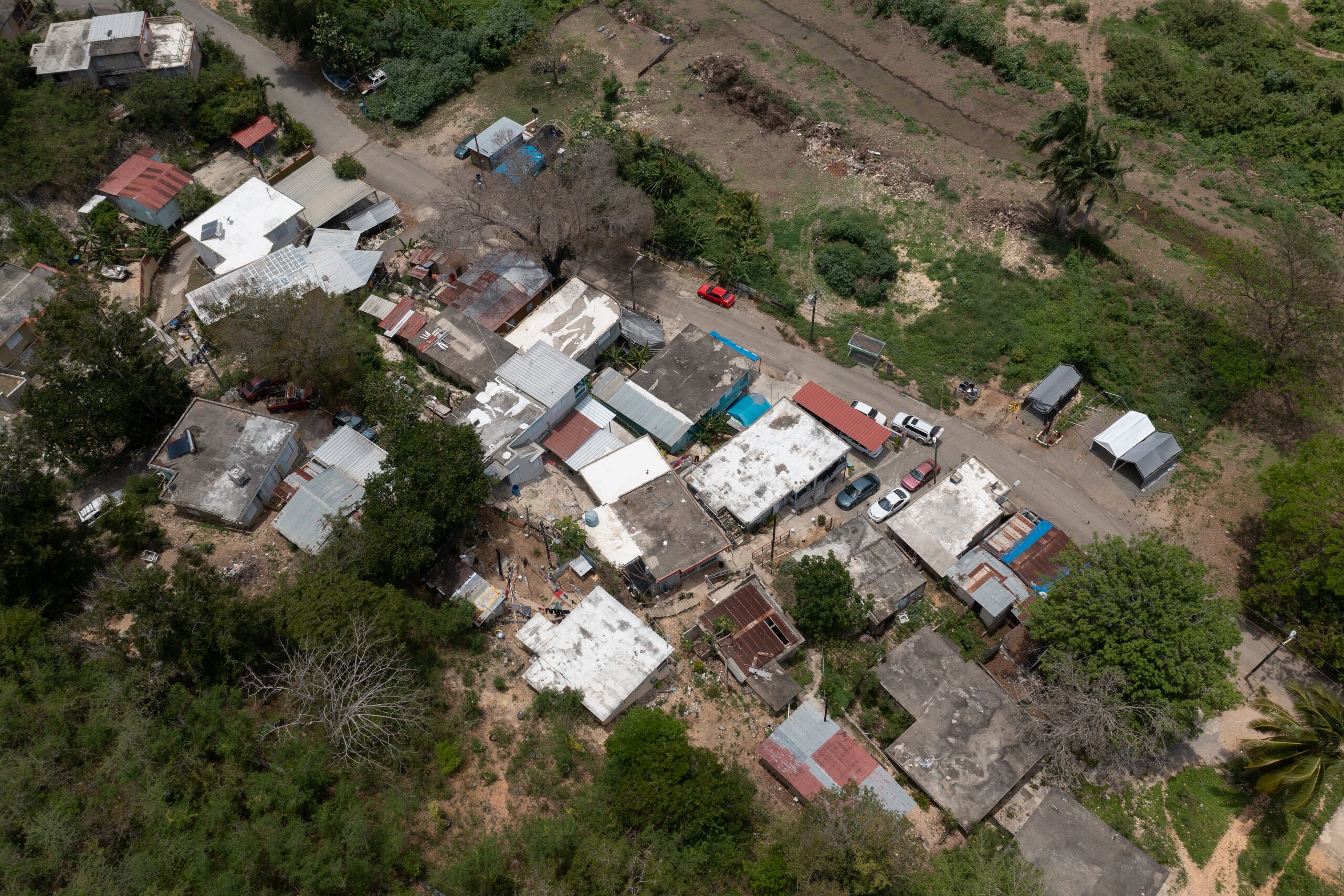 Vista parcial de la comunidad Ciénaga, en Yauco, donde viven en hogares provisionales luego de los terremotos que afectaron la zona sur.