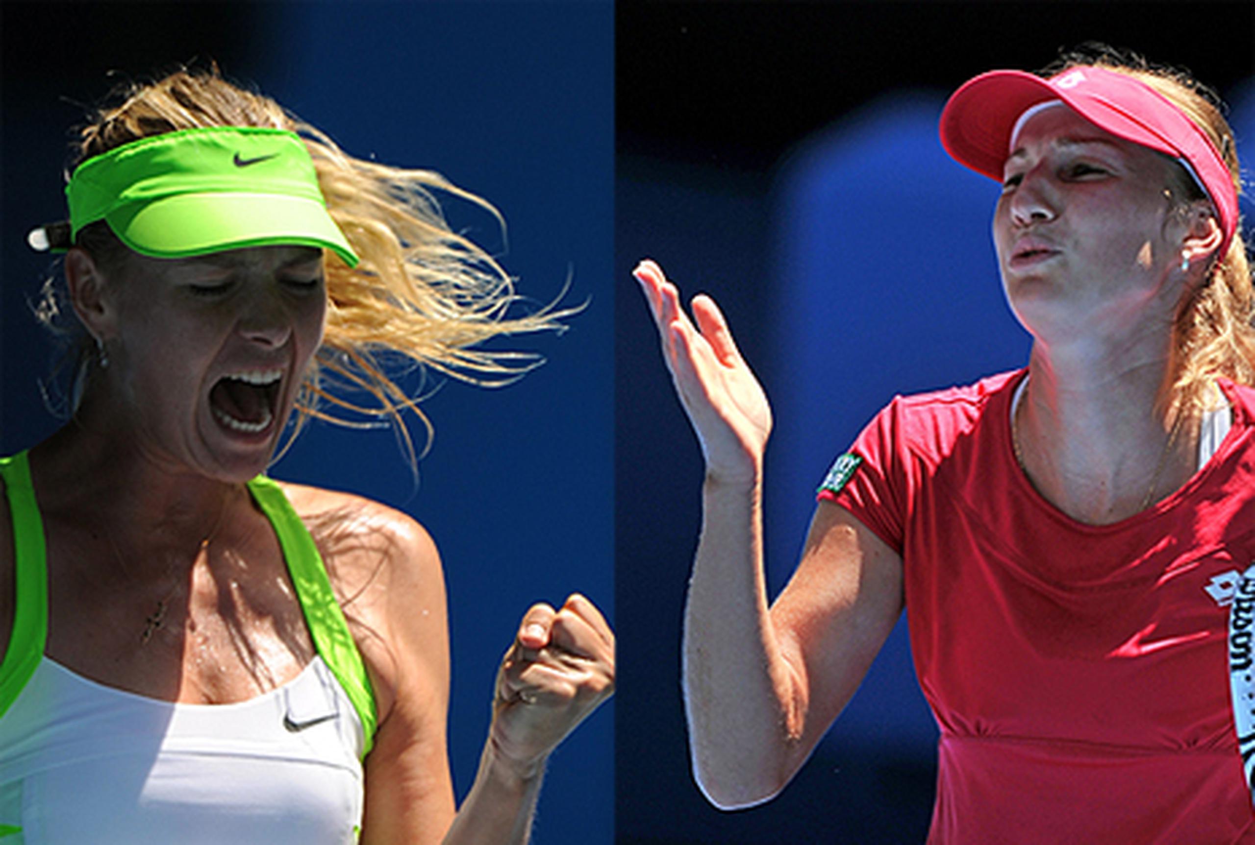 Radwanska, a la derecha, criticó los gritos de Sharapova, a la izquierda, durante sus partidos. (Archivo)