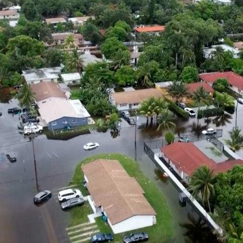 Impactante video de inundaciones en sur de Florida