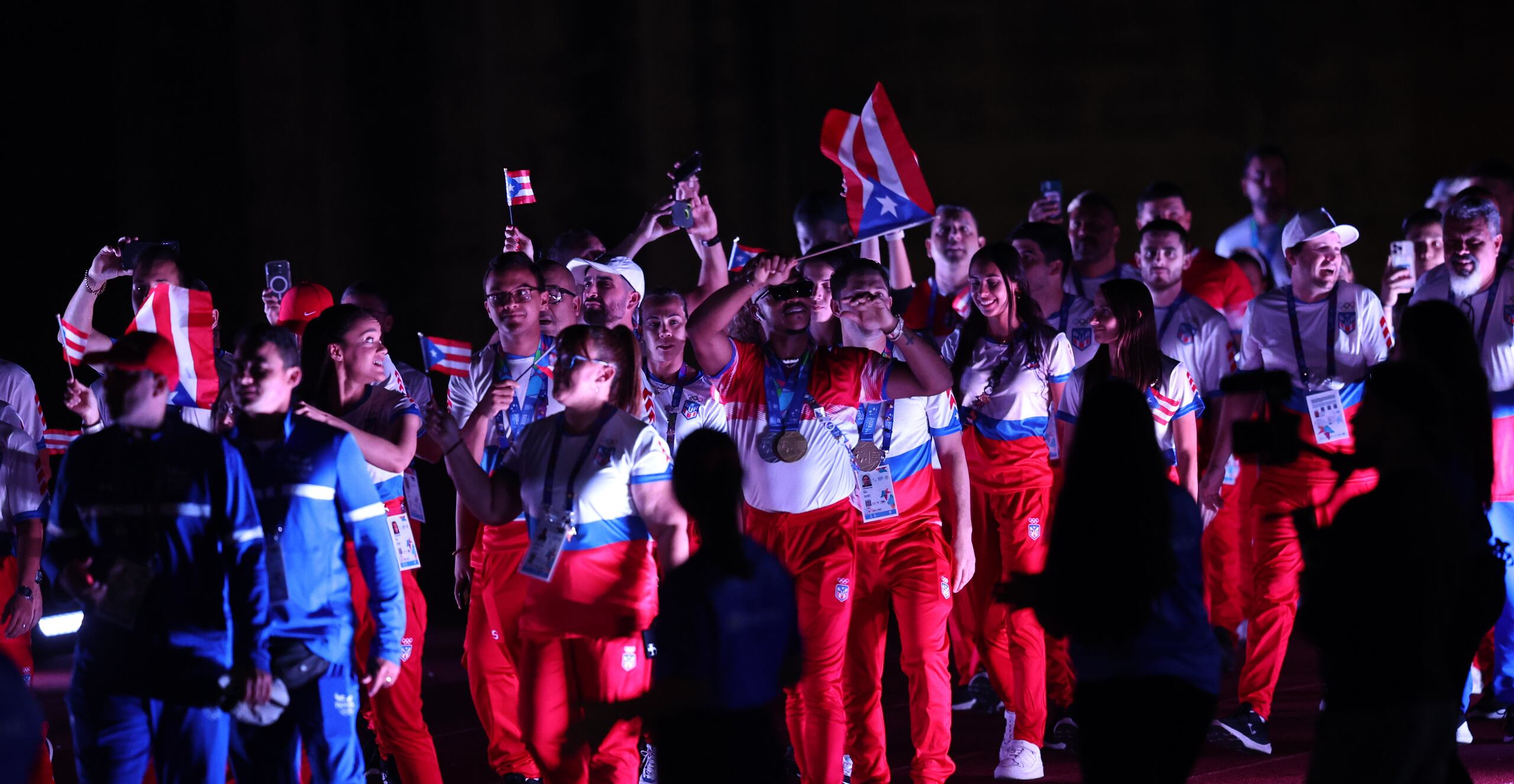 La delegación puertorriqueña desfila durante los actos de cierre de los Centroamericanos San Salvador, 2023