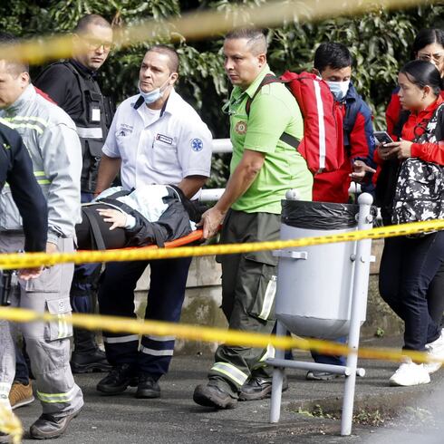La escena del accidente del teleférico en Medellín